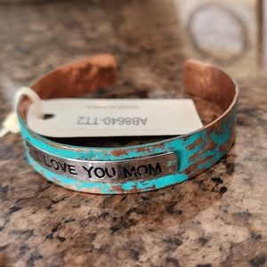 I Love You Mom Copper Bracelet